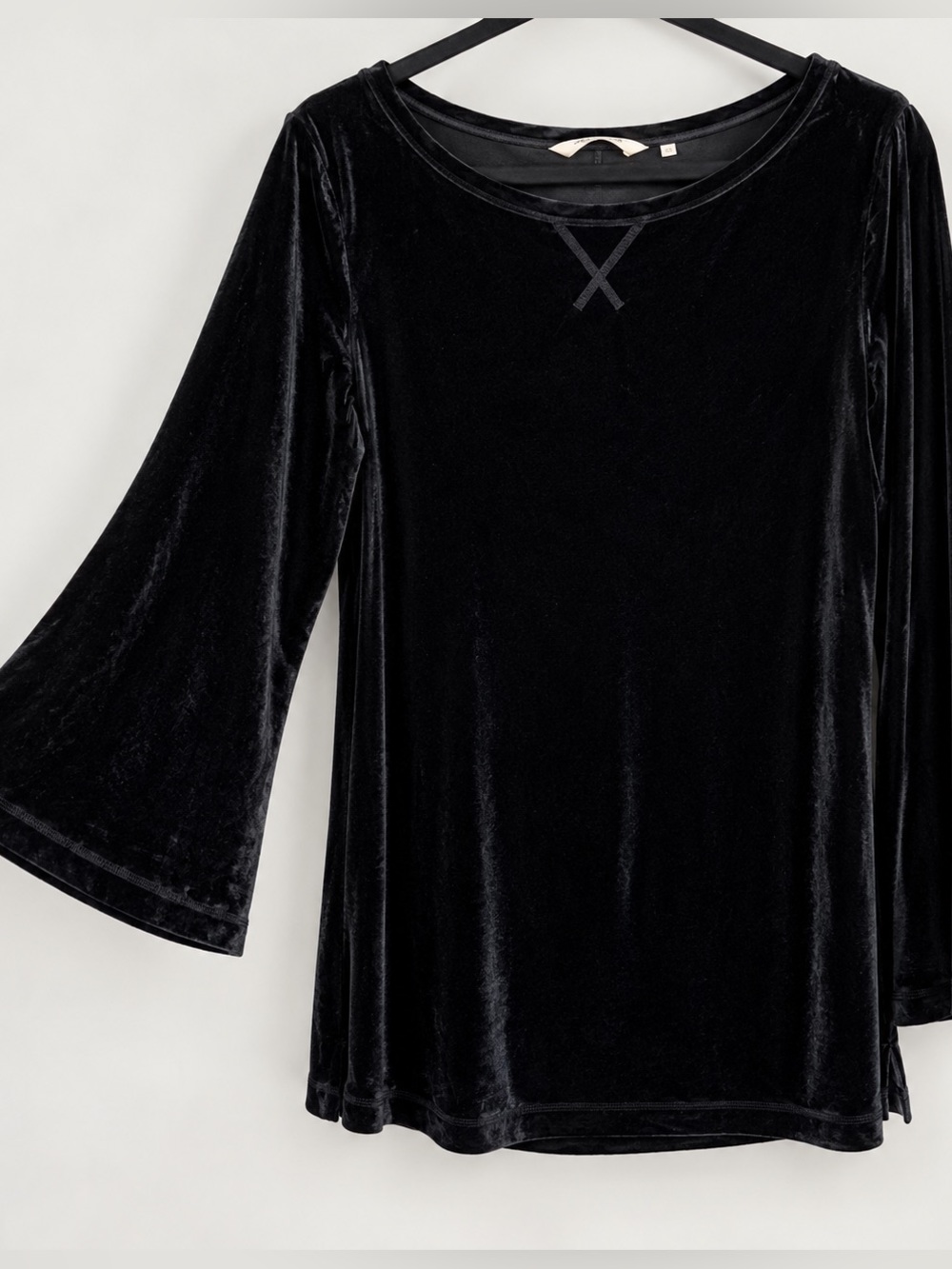 Soft Surroundings Capulet Velvet Bell Sleeve Top Small Black Whimsigoth